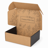 Boîte d'expédition en carton ondulé kraft personnalisée, emballage imprimé, boîte pliante pour cadeaux, boîte d'expédition pour les commandes de vente au détail