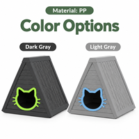 Maison pour chat d'extérieur, abri imperméable avec double entrée, maison pour chat en PP durable pour animaux de compagnie de jardin