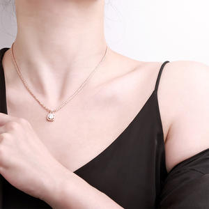 Новинка, модный простой женский инкрустированный бриллиантами кулон Taobao и AliExpress, Корейская версия ювелирных изделий, ожерелье из чистого серебра Moissan - Product Image 4