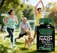 Cápsulas Liposomales de Resveratrol NAD+ de 1500 mg | Suplemento Dietético Vegetariano Ultra Strength para Vitalidad y Apoyo al Envejecimiento Saludable