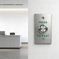 Bouton de sortie en acier inoxydable de qualité commerciale 12-36V étanche IP65 1NO 3A à bornes à vis pour intérieur/extérieur, interrupteur de déverrouillage de porte