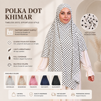 Khimar en jersey premium à pois, doux et extensible, couvrant entièrement la tête, foulard de prière musulman pour femmes, usage quotidien, bandanas ethniques