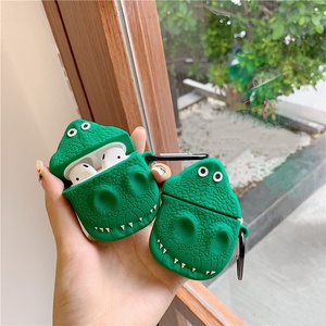 Étui pour écouteurs sans fil en forme de <span class=keywords><strong>dinosaure</strong></span> vert de dessin animé, avec une <span class=keywords><strong>coque</strong></span> en silicone tridimensionnelle - Product Image 5