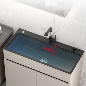 Sink cabinet washbasin kitchen household single-slot sink integrated floor-standing dishwasher double-slot - Product Image 2
