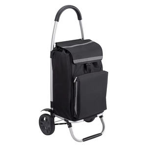 <span class=keywords><strong>Chariot</strong></span> <span class=keywords><strong>de</strong></span> courses pliable et compact <span class=keywords><strong>à</strong></span> <span class=keywords><strong>roulettes</strong></span>, en métal, avec poignée réglable, idéal pour la mode et les voyages - Product Image 4