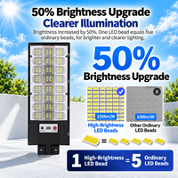 Lampadaire Solaire Tout-en-un 300W 600W 800W Extérieur Étanche à LED avec Détecteur de Mouvement Radar et Télécommande pour Allée et Jardin