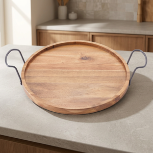 Nuevo Plato de Madera Decorativo Multifuncional de Grado Deluxe, Hecho a Mano, Ecológico, Duradero, con Acabado Pulido y Forma Personalizada - Product Image 1