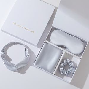 بيع بالجملة تاج الزفاف مخصص ، مجموعة هدية حرير ملبري علبة وسادة سكرونشيز و - Product Image 5