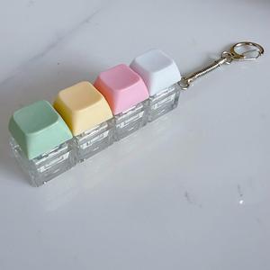 Factory Cute Design Plastic Keychains Macaron Color <b>Keyboard</b> Button With Lights Stylish Key Accessory for Backpacks & Keys Decor - Product Image 3