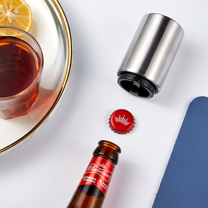 Stainless Steel Automatic Bottle Opener Round Magnetic Beer Opener For Bar Bbq Gift - Product Image 2