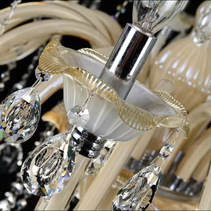 Nouveau design chaîne européenne salon Led pendentif 3 couches argent Cristal lustre en verre - Product Image 2