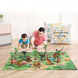 Juguetes para Niños de 3 a 5 Años con Tapete de Actividades y Árboles, Set de Juego Educativo de Dinosaurios Realistas para Crear un Mundo Dinosaurio - Product Image 1