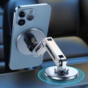 Support de téléphone de voiture pliable flexible en alliage d'aluminium magnétique rotatif à 360 degrés, support de tableau de bord pour iPad, best-seller - Product Image 2