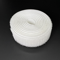 Sangle de fixation en nylon réutilisable à boucle auto-agrippante réglable, blanche, avec logo personnalisé, à crochets et boucles sur le même côté