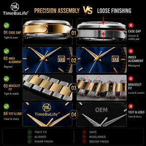 Reloj Cronógrafo de Cuarzo Multifunción con Correa de Caucho FKM y Movimiento Miyota OS60 Personalizado OEM, con Fecha a las 4 en Punto - Product Image 4