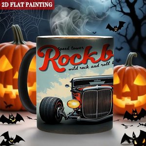 Custom Birthday Pattern <b>Mug</b> 11oz Frosted Black Ceramic <b>Heat</b> Activated Color <b>Changing</b> Cup - Product Image 6