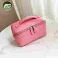 Sac de rangement portable EMG7638 pour téléphone portable et trousse de toilette en cuir, étui de voyage de luxe personnalisé pour pinceaux de maquillage