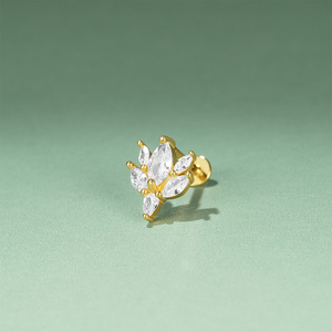 Pendientes CANNER de Plata de Ley S925 con Baño de Oro de 18K y Circonita en Forma de Ojo de Caballo para Chicas - Product Image 2