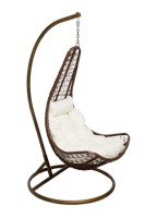 Mobilier d'extérieur design personnalisé en usine Fauteuil œuf Chaise suspendue pour terrasse et patio Chaise de balançoire pour œuf en rotin pour balcon et jardin avec support