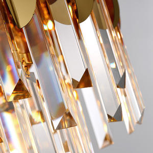 Candelabro de cristal LED de lujo dorado grande para iluminación interior del vestíbulo del hotel luces colgantes de diseño individual - Product Image 5