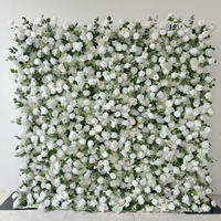 Mur de fleurs artificielles moderne 2,4 m x 2,4 m, panneau de roses en soie écologique, décoration romantique pour mariage et fête