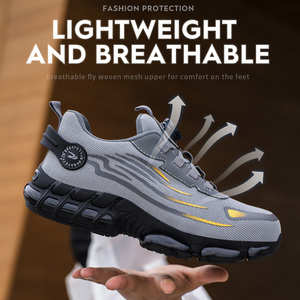 Zapatos de seguridad industrial con fondo automático para hombre, transpirables, antiestáticos, a prueba de perforaciones y con aislamiento de impactos, para hombre - Product Image 3