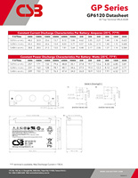 Batería de Plomo-Ácido Regulada por Válvula Original CSB GP6120 6V12Ah Serie GP, Terminales F1 F2, Batería de Respaldo