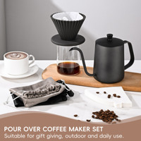Kit de cafetière portable moderne 6 pièces en acier inoxydable de haute qualité pour café filtre