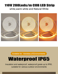 Bande lumineuse LED COB 220V, super lumineuse, auto-adhésive, étanche, lumière linéaire pour la maison, le salon, le plafond, l'intérieur et l'extérieur, décoration - Product Image 5