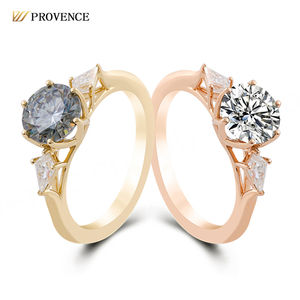 Anillos de Joyería de Moda de Oro Amarillo Macizo de 18K, 14K y 10K con Diamantes Moissanite VVS, Nuevo Diseño, Anillos de Boda, Regalo de San Valentín para Mujer - Product Image 1