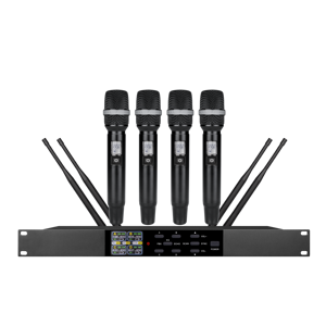 BD-6050 Set de Micrófonos Dinámicos y de Condensador de 4 Canales (Mano/Auricular/Lavalier) con Fuente de Alimentación Tipo-C para Karaoke y Discursos - Product Image 1