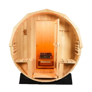 <span class=keywords><strong>Kit</strong></span> de <span class=keywords><strong>Sauna</strong></span> Exterior de Lujo para 5-6 Personas, <span class=keywords><strong>Sauna</strong></span> de Barril de Cedro Canadiense con Porche Frontal - Product Image 2