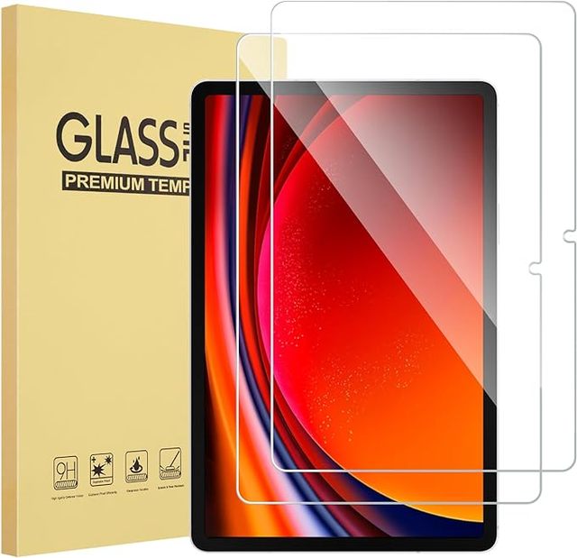 2 Pack HD Clear Tempered Glass Screen Protector for Samsung Galaxy Tab S9 S8 S7 Plus/S7 FE 5G