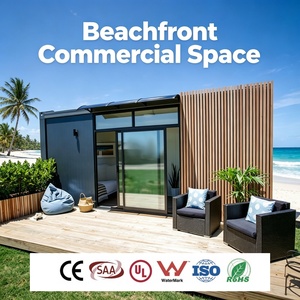 Chalet de plage en kit avec terrasse ensoleillée et mur vitré pour le glamping familial, l'hébergement touristique et l'investissement en <span class=keywords><strong>location</strong></span> de vacances - Product Image 1