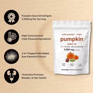 Cápsulas de Gel Suave de 180 Unidades, Aceite de Semilla de Calabaza Prensado en Frío con Saw Palmetto, Suplemento Herbal, Venta al por Mayor OEM - Product Image 4