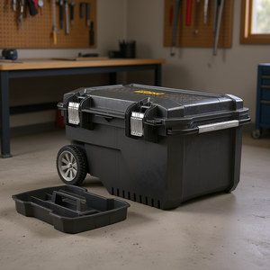FATMAX Mid Size Plastic Waterproof Wheeled <b>Tool</b> <b>Box</b> 90 Liters with Wheels and Lid Storage - Product Image 3
