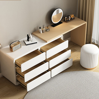 Organisateur de commode Maxky Tout-en-un Meubles de luxe Chambre à coucher Étagère d'angle multifonctionnelle Style simple Wabi-Sabi Table de maquillage