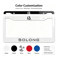 Cadre de plaque d'immatriculation en plastique standard américain BOLONG, support de plaque d'immatriculation de voiture en ABS de haute qualité pour véhicules américains