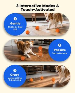 Akıllı interaktif köpek topları hareket aktif otomatik hareketli kabarık oyuncak orta/büyük köpekler için açık kullanım E-TPU malzeme - Product Image 2