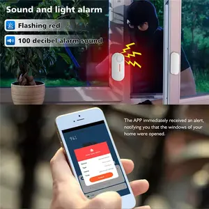KERUI WIFI kapı sensörü Tuya akıllı ev güvenlik aksesuarları ses işık kapı manyetik Google pencere sensörü ev Alarm güvenlik