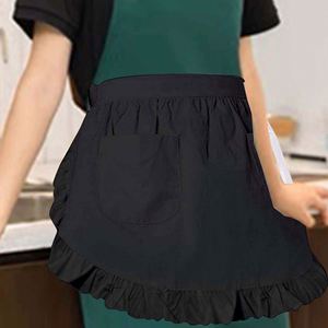 Tablier de princesse demi-corps style européen blanc pur avec double poche et dentelle, exclusivité transfrontalière pour femmes de chambre, en polyester - Product Image 4