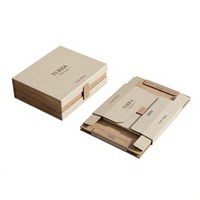 Boîte cadeau magnétique pliable écologique en papier kraft, emballage rectangulaire de luxe, boîte d'expédition personnalisée avec logo en relief