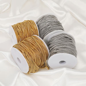 Cadenas de Acero Inoxidable Hechas a Mano al por Mayor de 2.5mm 3mm 4mm, Cadena Chapada en Oro de 18k, Accesorios para Fabricación de Joyería DIY, Collares - Product Image 2