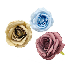 Têtes de roses en soie, diamètre 9-10 cm, fleurs artificielles pour mariage, décoration de la maison, accessoires de remise de diplôme - Product Image 5