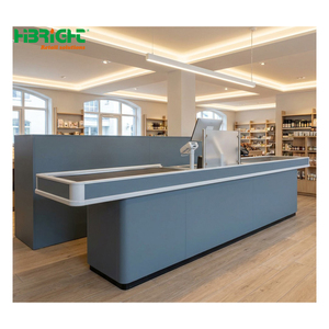 Modern Retail <b>Checkout</b> <b>Counter</b> Cashier Desk POS Terminal <b>Counter</b> for Supermarket Hypermarket - Product Image 6