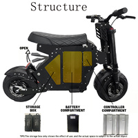Trottinette Électrique Moped 14 Pouces USA Warehouse 10000W Double Moteur 72V 50AH Batterie Amovible 101-149 km Trottinette Adulte avec Application