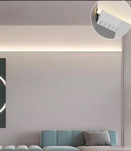 Lampe de ligne de gypse LED moderne contemporaine rondelle murale profil d'auge en aluminium lumière réfléchissante conception moulures d'hôtel - Product Image 5