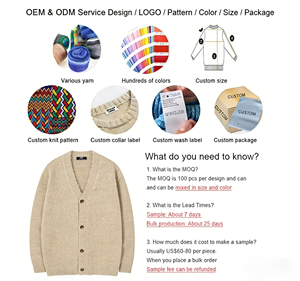 Cárdigan de punto bouclé casual para hombre, corte relajado, cuello en V, suéter texturizado, suave y cálido, para uso diario en primavera y otoño, se acepta ODM - Product Image 4