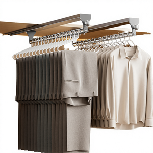 高品質アルミ合金製折りたたみ式防風伸縮多機能壁掛けワードローブ洋服ハンガー - Product Image 1
