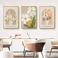 Peinture décorative encadrée de style moderne minimaliste européen nordique pour salon, impression jet d'encre texturée, motif floral, JIAYI